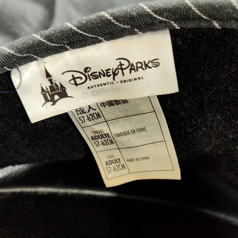 Disney Parks Mickey Mouse Black/White Pinstriped Adjustable Visor, Adult Size